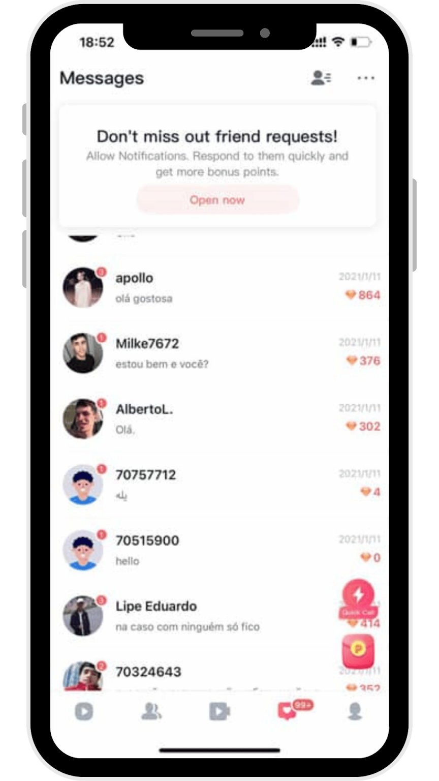FancyMe App - Fácil se comunicar e ganhar dinheiro